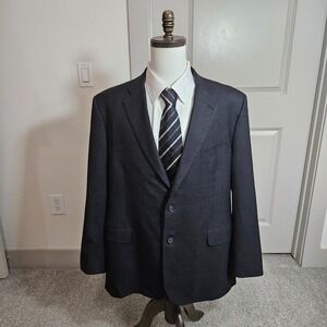 Brooks Brothers 46L Wool Suit Blazer Men Charcoal Gray - Please Read